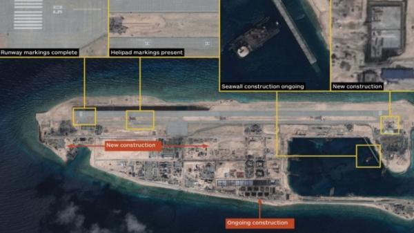 中国在永暑礁新建机场进行校验试飞 越南反对