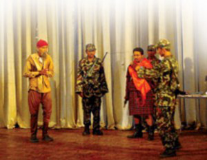 不丹毛派同志在加德满都表演人民戏剧